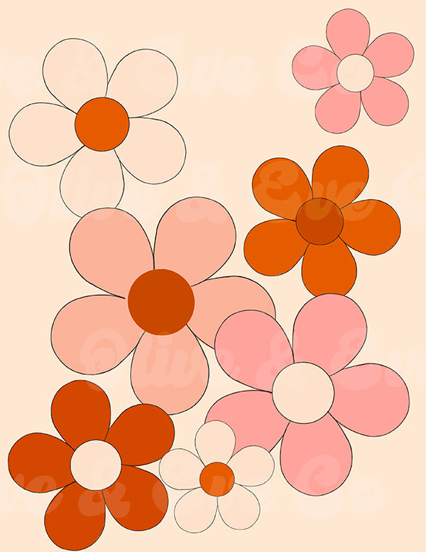 Fall Floral Dollhouse Wallpaper