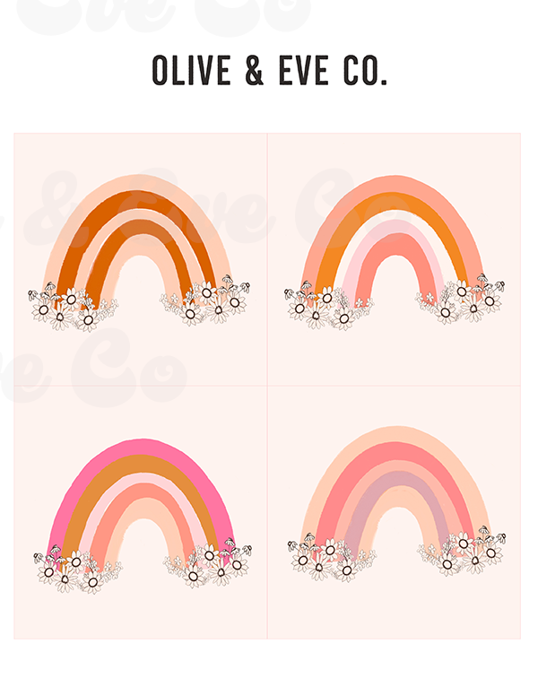 Floral Rainbow Clouds