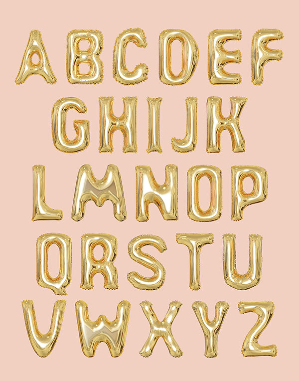 Gold Balloons Alphabet