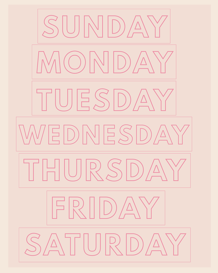 Days Of The Week Collection / Warm