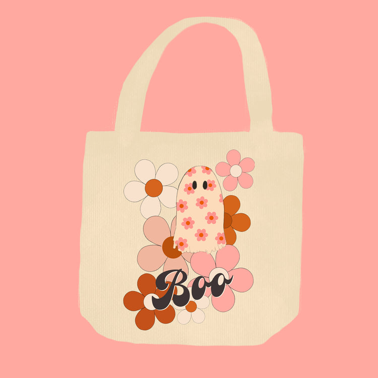 Trick Or Treat Tote | Boo Floral Ghost