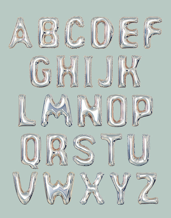 Silver Balloons Alphabet