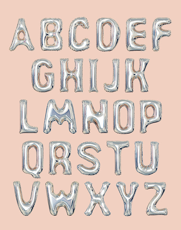 Silver Balloons Alphabet