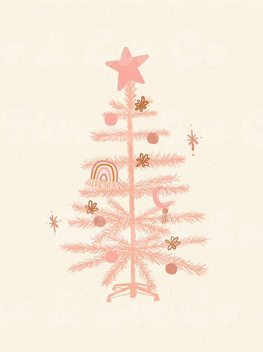 Merry + Bright Pink Tinsel Tree