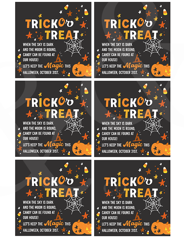 Trick Or Treat Gift Tags // Collaboration with A MagicalMess ♡