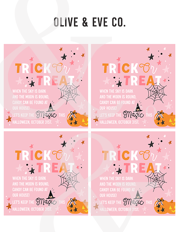 Trick Or Treat Gift Tags // Collaboration with A MagicalMess ♡