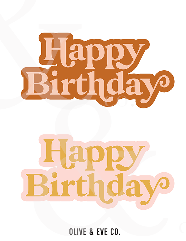 Cake Topper Compleanno Happy Birthday vari colori doppio cartoncino Testo  Happy birthday