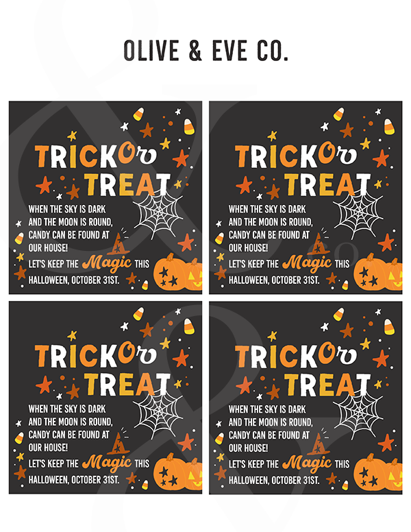 Trick Or Treat Gift Tags // Collaboration with A MagicalMess ♡