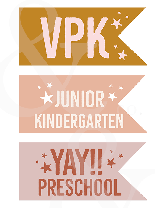 VPK+Junior Kindergarten Flags & Banners ♡