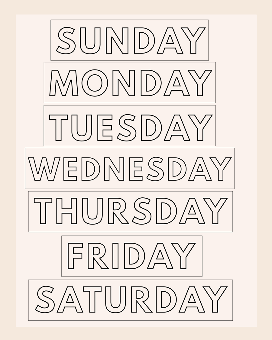 Days Of The Week Collection / Neutral – Olive and Eve, LLC days-of-the-week-collection-neutral-olive-and-eve-llc